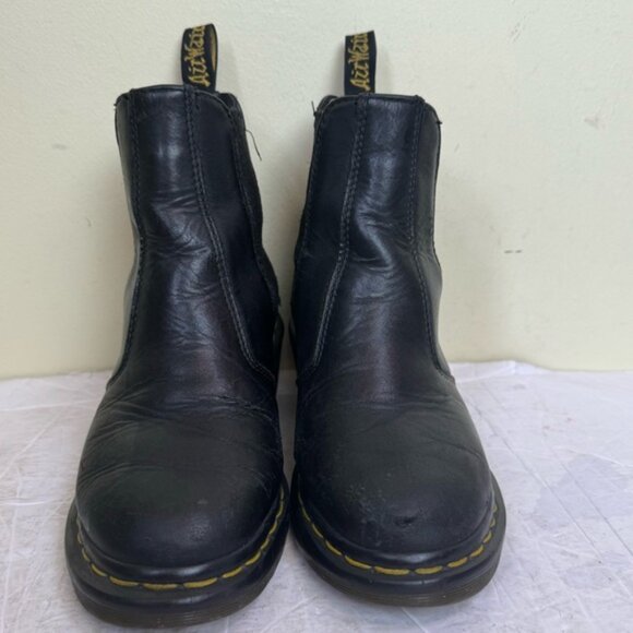 Dr. Martens Cadence Chelsea Heel Boot Black Tan Booties Leather Stretch PullOn 6 - Picture 4 of 16